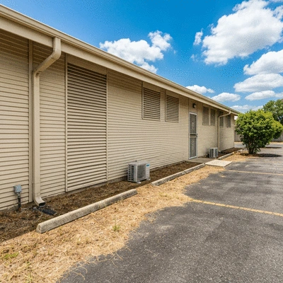 Commercial property with clear signs of proper ventilation and no clutter, illustrating good termite prevention
